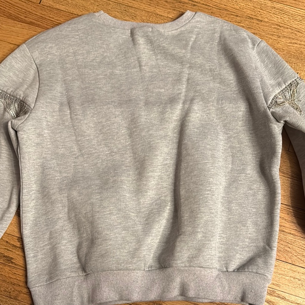 Gray Rhinestone Fringe sweatshirt - Picture 3 of 4